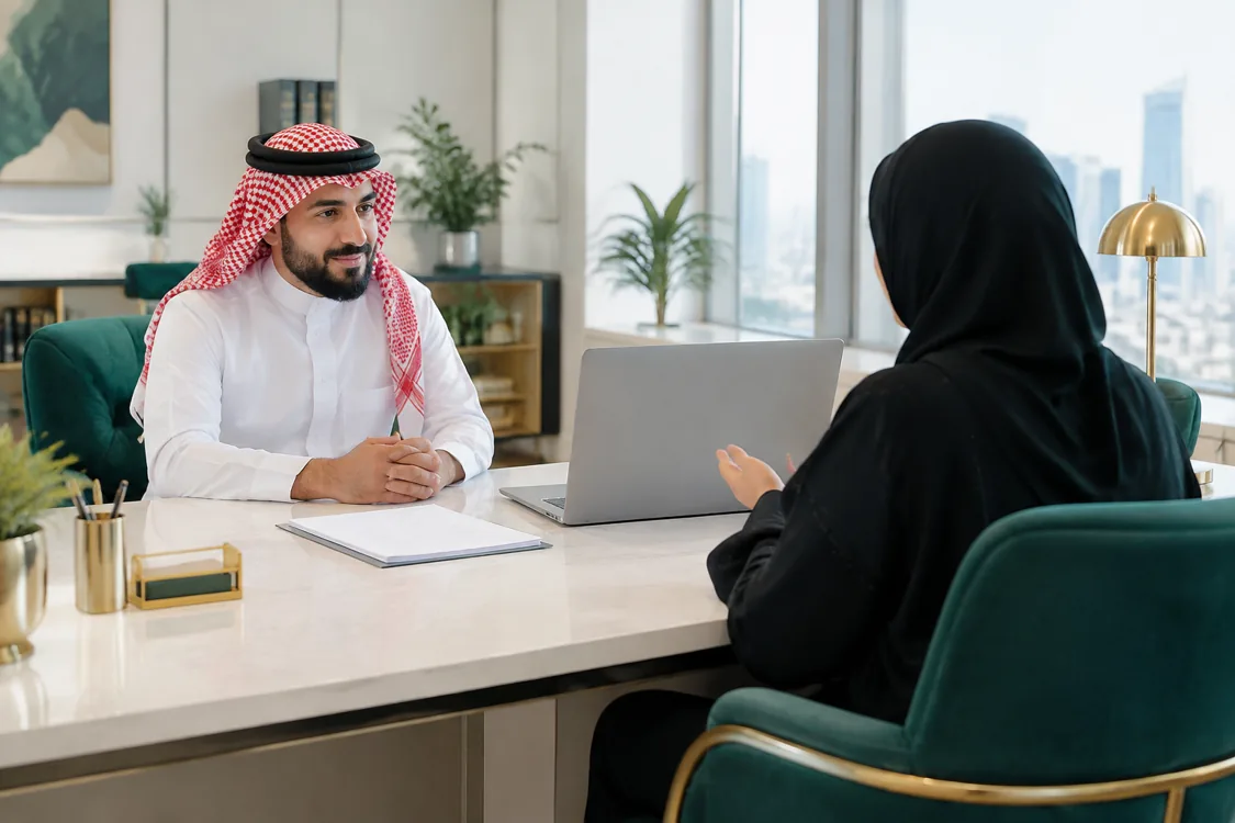 مشهد توضيحي مولّد بالذكاء الاصطناعي لدراسة الالتزامات المالية بهوية سند